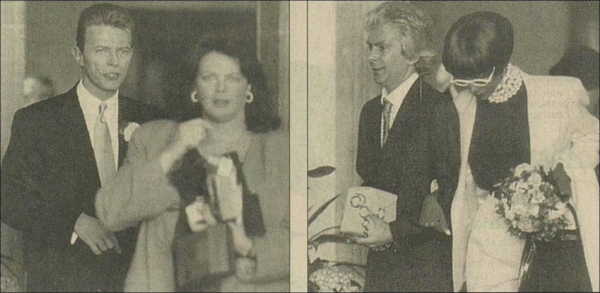 David Bowie et Iman à leur arrivée à l’Hôtel de Ville de Lausanne, le 24 avril 1992 : l’image que le photographe d’agence est parvenu à saisir.