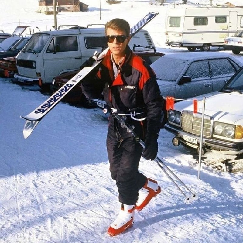 David Bowie und Iman in Gstaad, Anfang 1993.