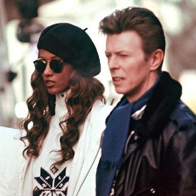 David Bowie und Iman in Gstaad, Anfang 1993.