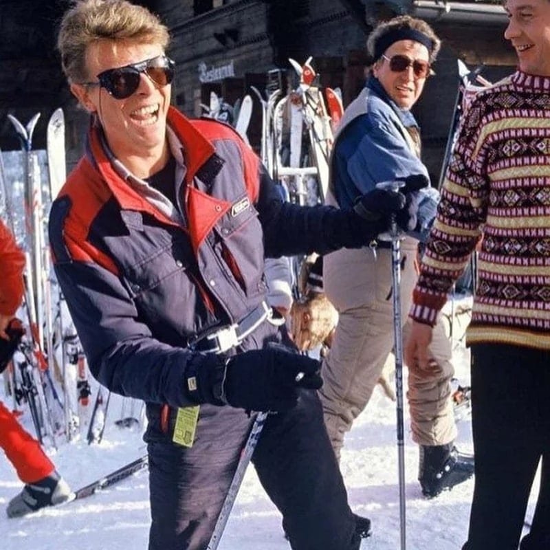 David Bowie und Iman in Gstaad, Anfang 1993.