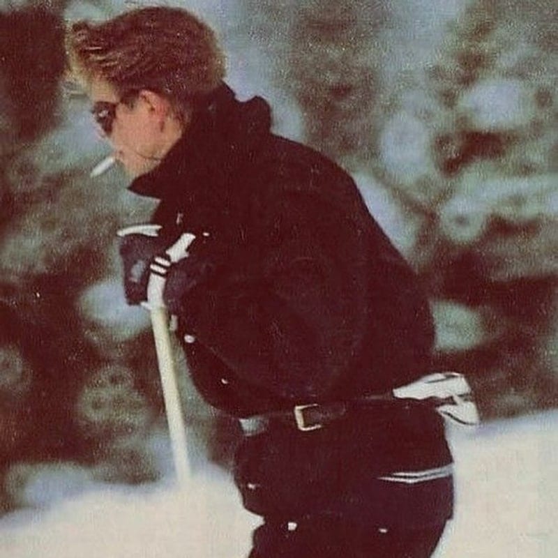 David Bowie und Iman in Gstaad, Anfang 1993.