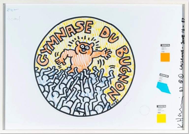 Das gerahmte Original, Filzstift und Graphitstift auf Velinpapier, 36,3 × 51,2 cm. Sammlung Pierre Keller, Foto Julien Gremaud.