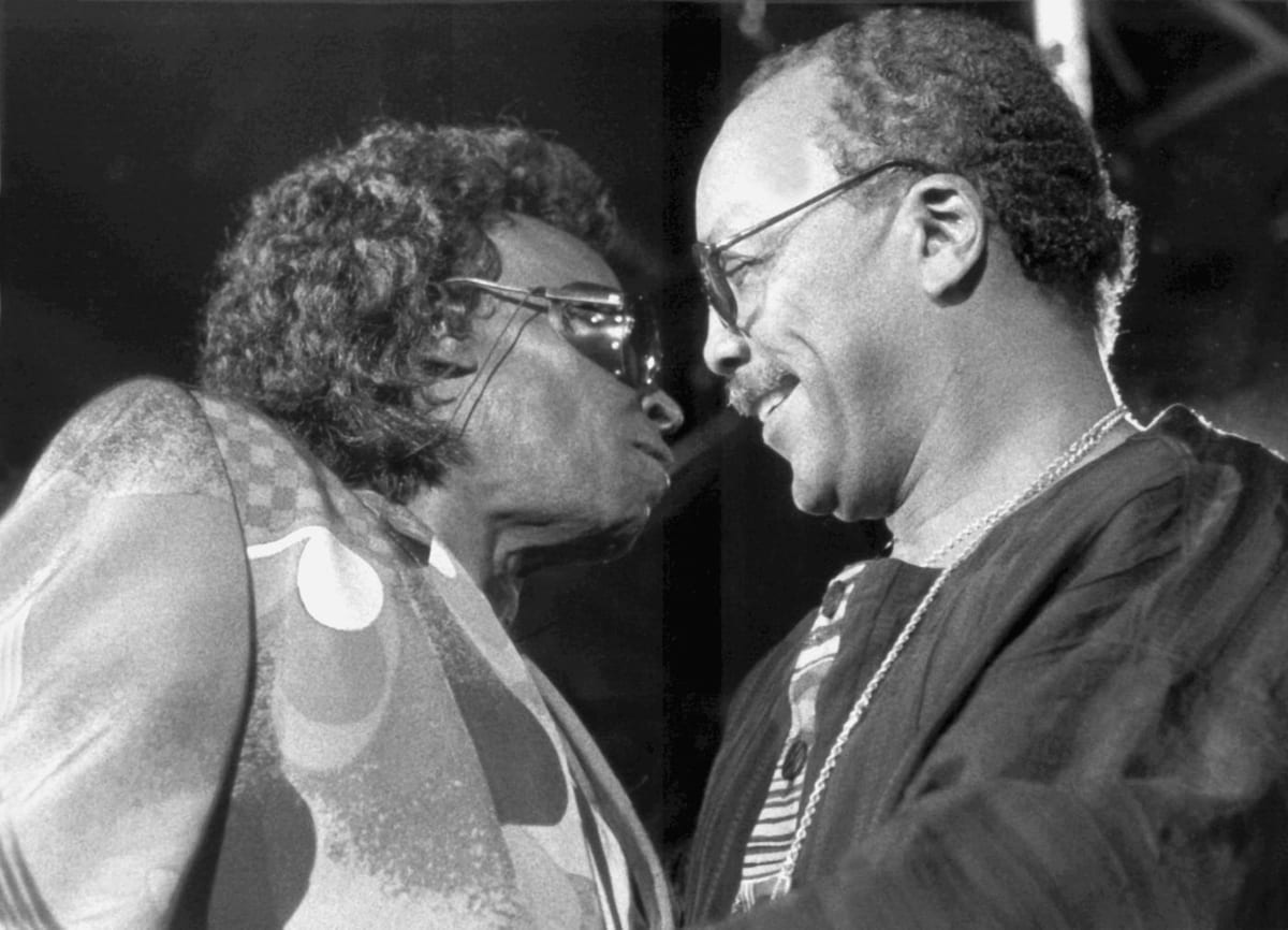 Miles Davis e Quincy Jones al Montreux Jazz Festival, luglio 1991, l’ultimo concerto del trombettista.