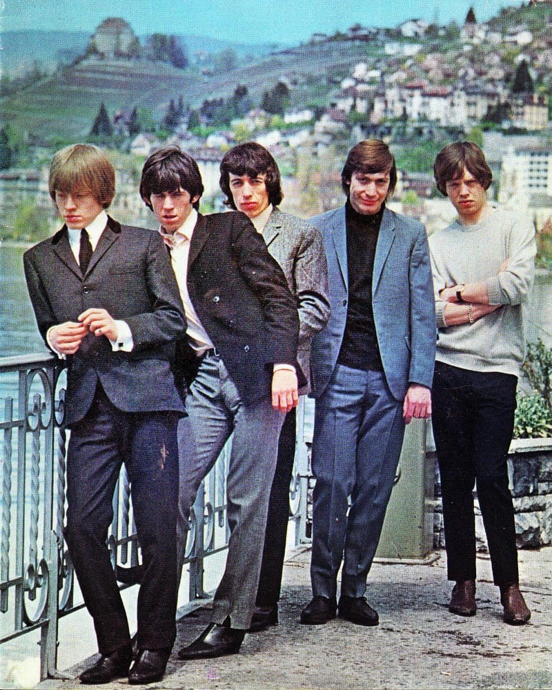 Die Rolling Stones an einem Quai von Montreux, im April 1964.