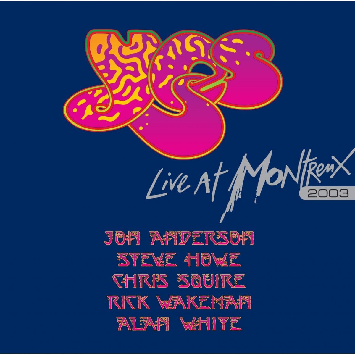 Das Cover von „Yes, Live at Montreux 2003“: Die Band kehrte mit Rick Wakeman zum Festival zurück.