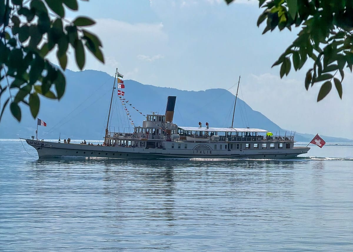 Il battello a vapore «Italie» della CGN oggi, sul Lemano.