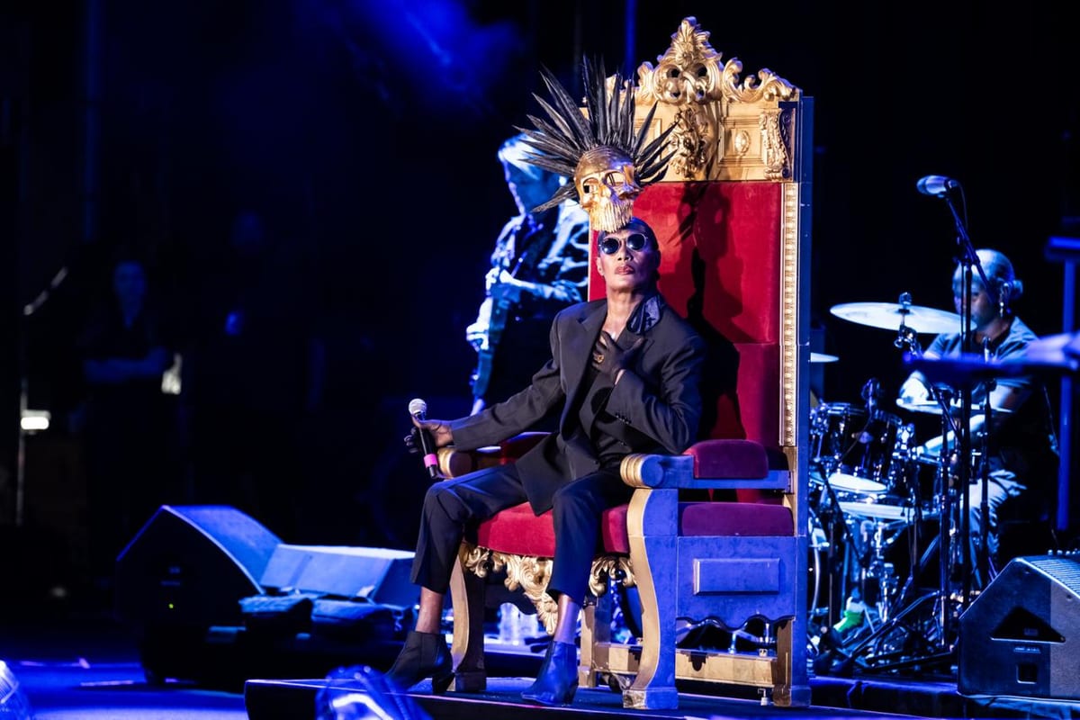 Die jamaikanische Sängerin Grace Jones auf der Seebühne des Montreux Jazz Festivals, 12. Juli 2025.