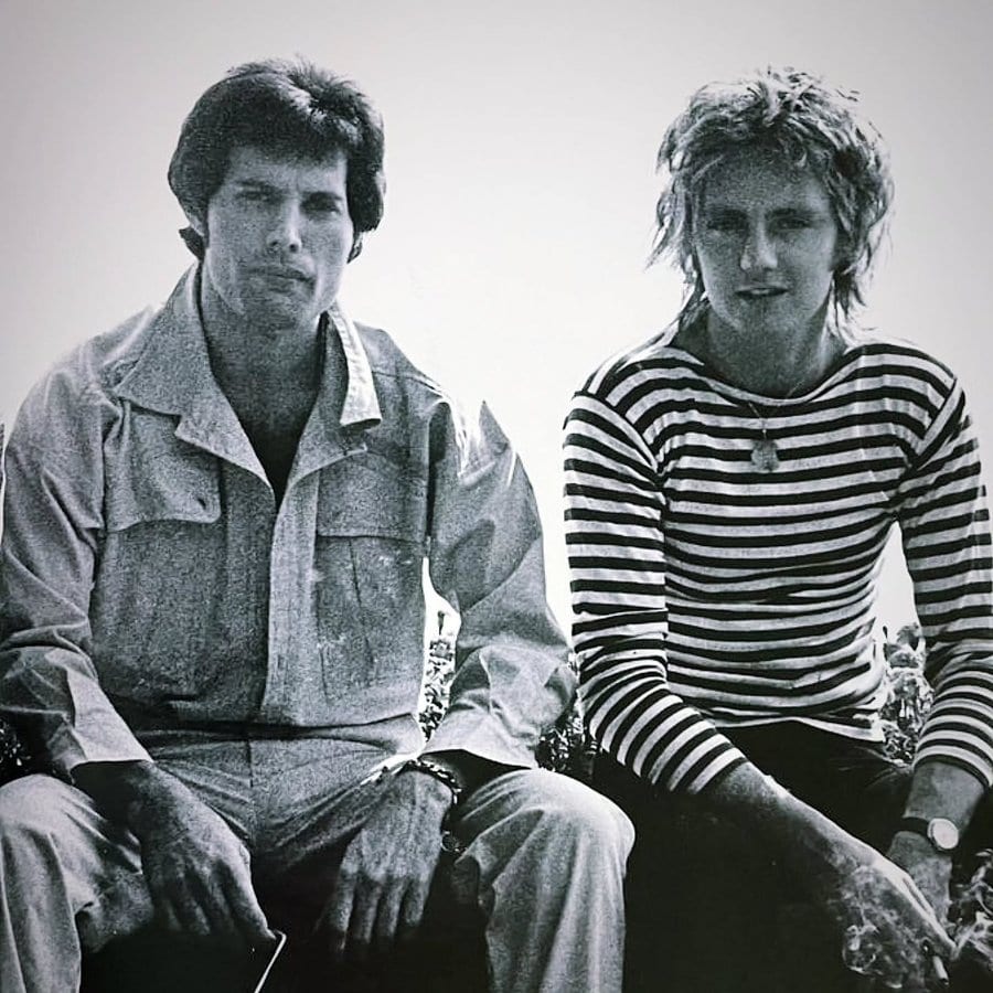 Freddie Mercury und Roger Taylor (1978).